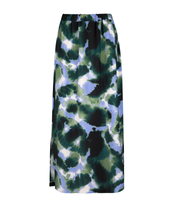 FOUR ROSES rok met kaki en lila print