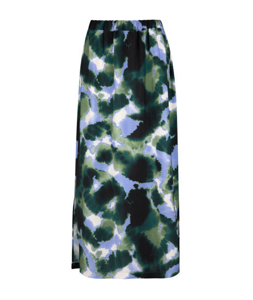 FOUR ROSES rok met kaki en lila print