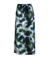 FOUR ROSES rok met kaki en lila print