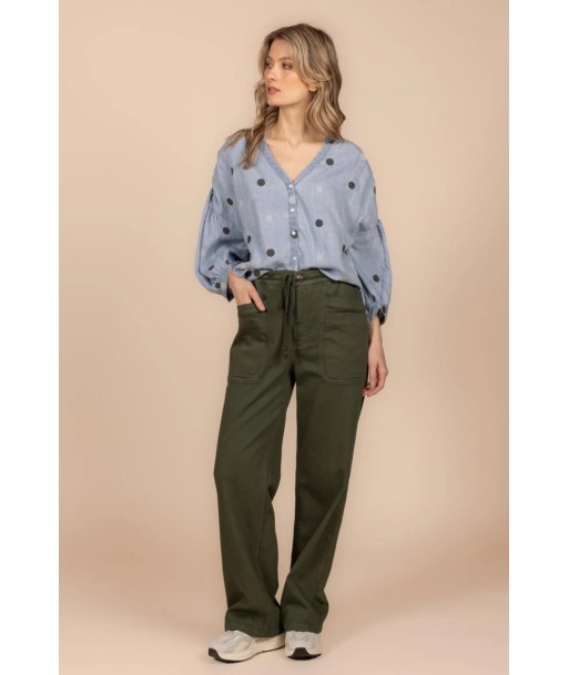 FOUR ROSES kaki broek