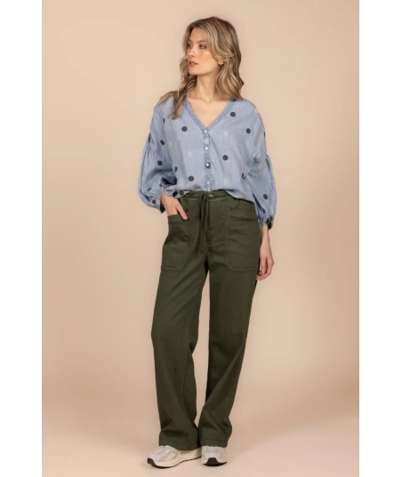 FOUR ROSES kaki broek