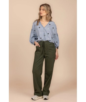 FOUR ROSES tencel bloesje met bollen