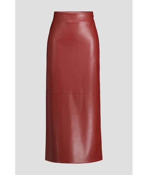 AC lange roestbruine rok in leather look