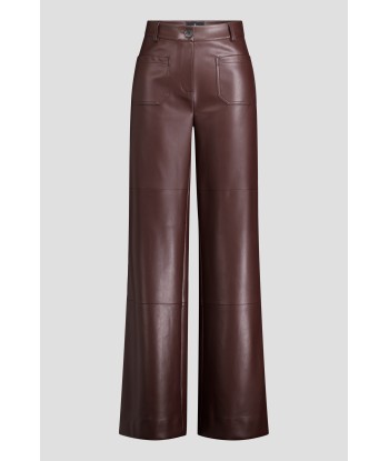 AC bruine broek in leather look