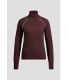 AC fijne pull met opstaande kraag bruin + grijs