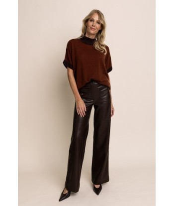 AC bruine broek in leather look