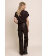 AC bruine broek in leather look