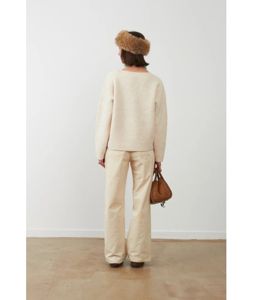 ORFEO ecru pull met broche