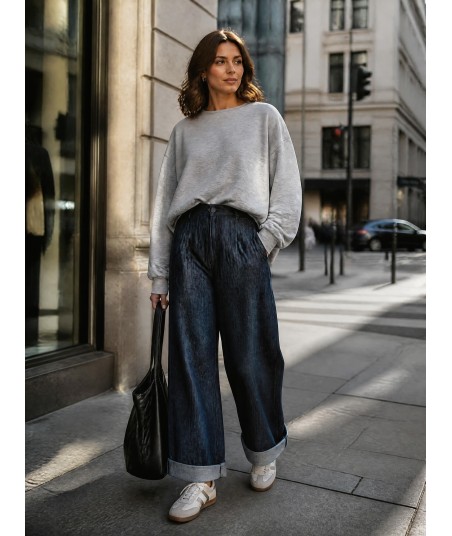 BELLITA navy barrel jeans