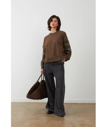 ORFEO pull met geruite mouw