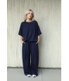 BELLITA navy sweater met korte mouw