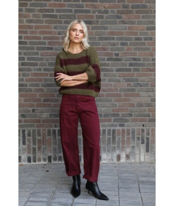 BELLITA wijnkleurige barreljeans