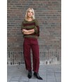 BELLITA wijnkleurige barreljeans