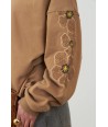 ORFEO sweater met bloemmotief op de mouw