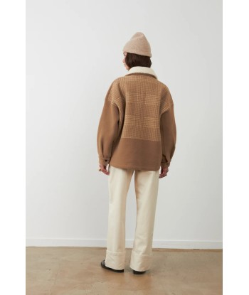 ORFEO camel vest met ruiten