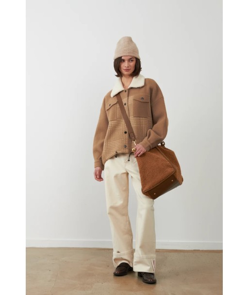 ORFEO camel vest met ruiten