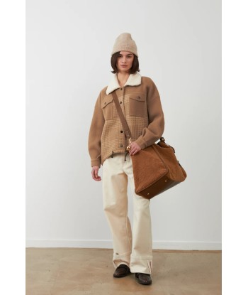ORFEO camel vest met ruiten