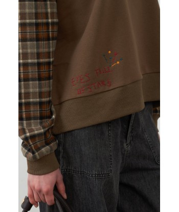 ORFEO pull met geruite mouw