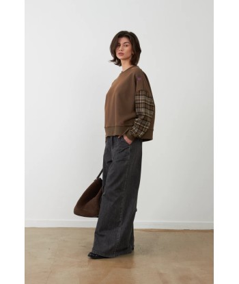 ORFEO pull met geruite mouw