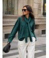 ATMOS groene pull met knoopsjaaltje