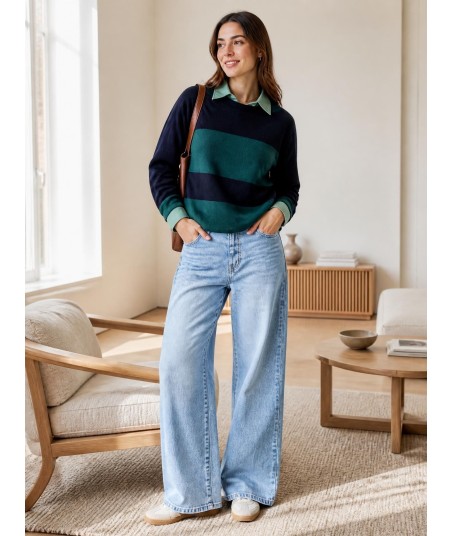 ATMOS blauwe rok met print