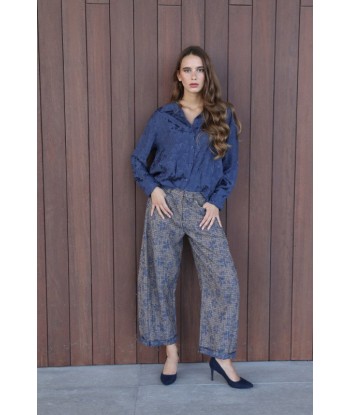 BELLITA blauwe bloes met motief