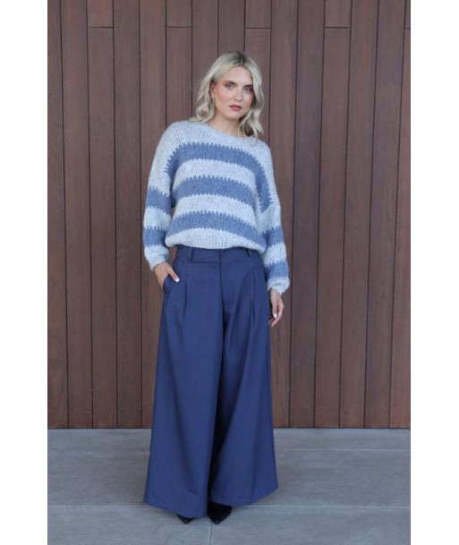 BELLITA brede losse blauwe broek