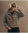 Oorwarmers in beige met camel