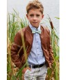 BLUE BAY vest in lederlook