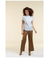 HER. bruine  rechte broek in lederlook