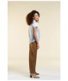 HER. bruine  rechte broek in lederlook