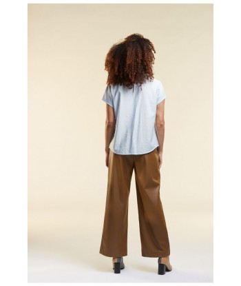 HER. bruine  rechte broek in lederlook