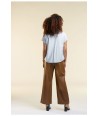 HER. bruine  rechte broek in lederlook