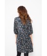 TERRE BLEUE  zwarte jurk met bloemenprint