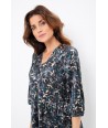 TERRE BLEUE  zwarte jurk met bloemenprint