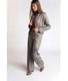 FOUR ROSES grijze broek met glans