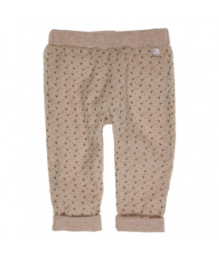 GYMP bruine broek met fijne print in zwart en goud
