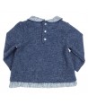 GYMP blauwe pullover met ribbelmotief