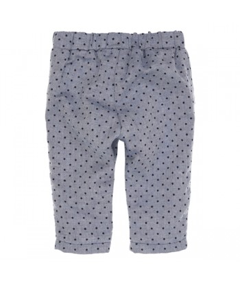 GYMP blauwe broek met bolletjes