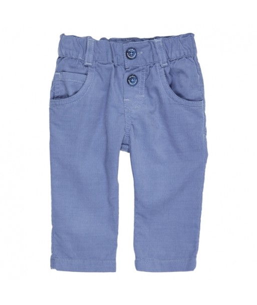 GYMP blauwe broek in soepele ribfluweel