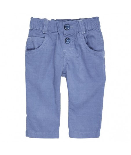 GYMP blauwe broek in soepele ribfluweel