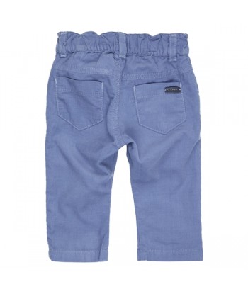 GYMP blauwe broek in soepele ribfluweel