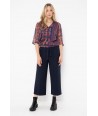 TERRE BLEUE donkerblauwe geklede broek