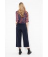 TERRE BLEUE donkerblauwe geklede broek