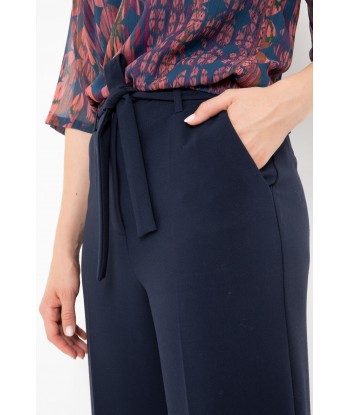 TERRE BLEUE donkerblauwe geklede broek