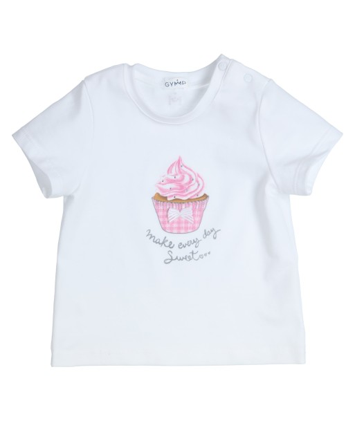 GYMP wit t-shirt met cupcake