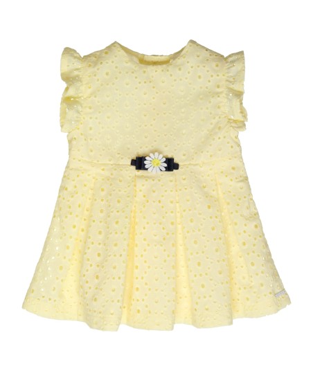 GYMP gele jurk met broderie anglaise