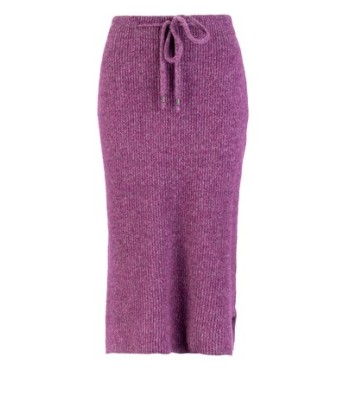 FOUR ROSES paarse gebreide midi rok