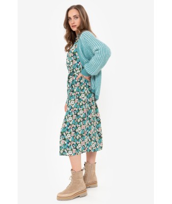 TERRE BLEUE midi jurk met bloemen