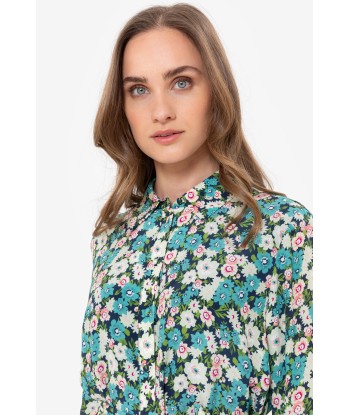 TERRE BLEUE midi jurk met bloemen